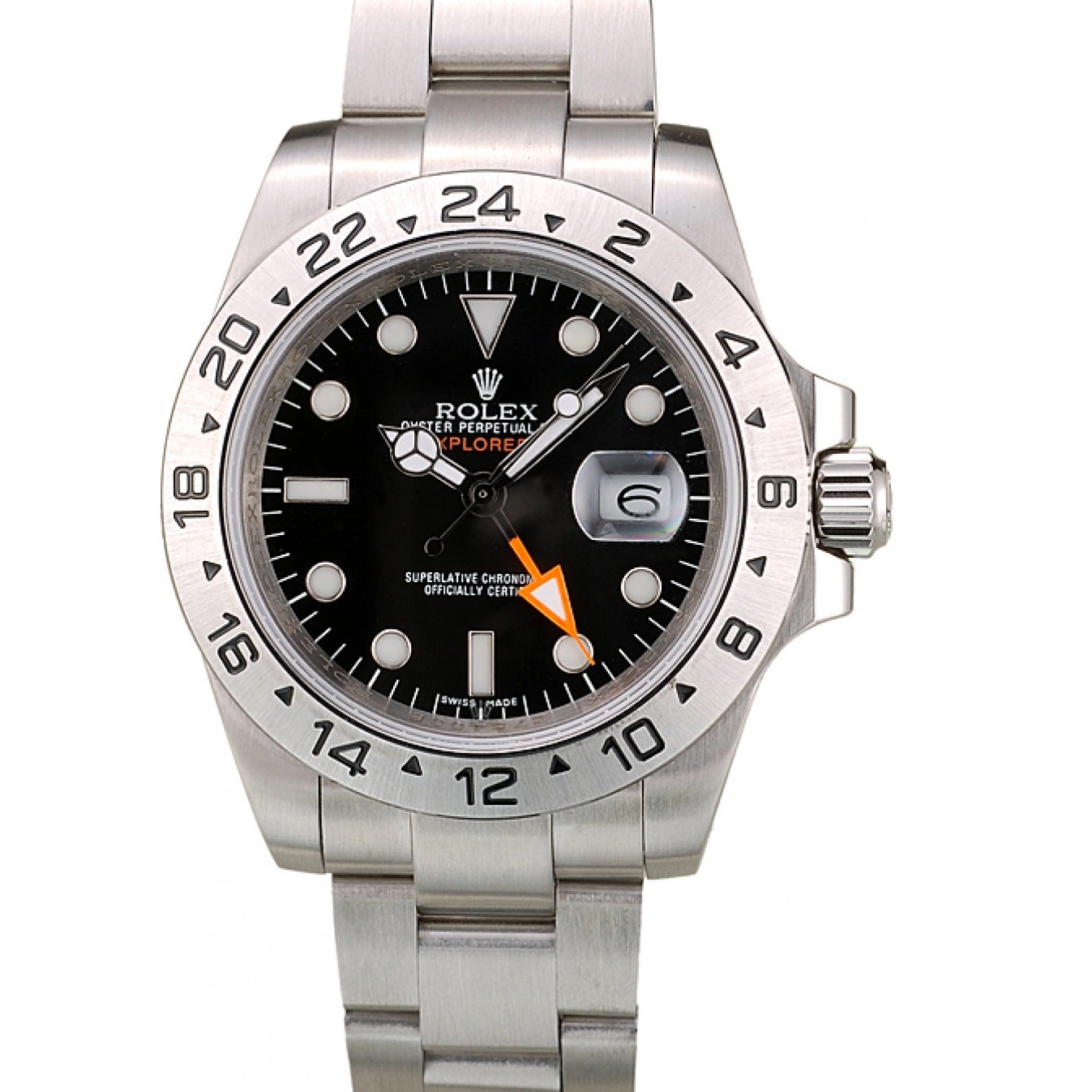Aaa replica watch Steel Rolex Stainless Explorer Bezel Dial Black Watch 0807